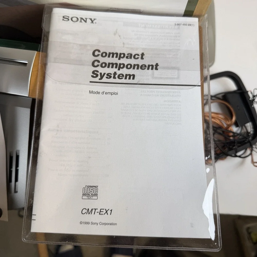 Sony CMT-EX1 Desktop Micro Hi-Fi CD System w/ Speakers Remote Box Tested